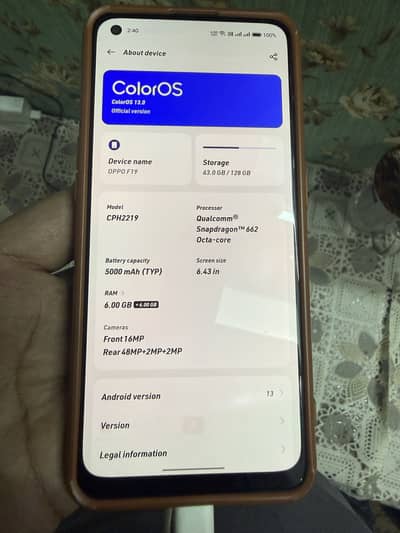 Oppo F19 12gb (6+6)  128 ha snapdragon 662 gaming processers