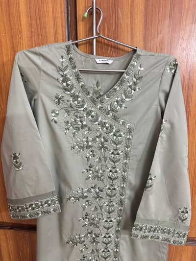 Sapphire shirt with matching trousers and dupatta