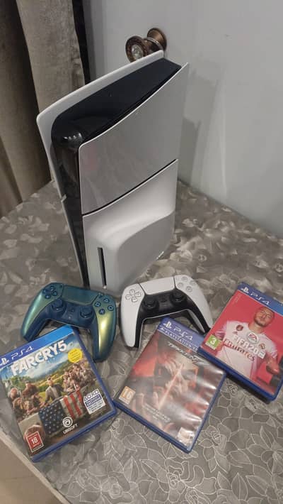 ps5 slim disc uk 2 controllers and 3 games