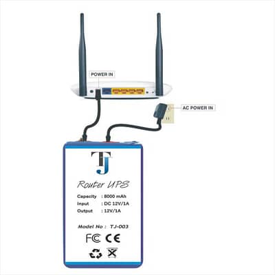 12V WiFi Router UPS (8000mAh) - 6 Hours Backup During Load-shedding