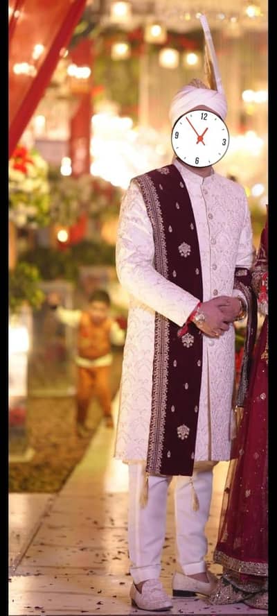 Branded sherwani, just used 1 time (1day) with Kula, shawl,