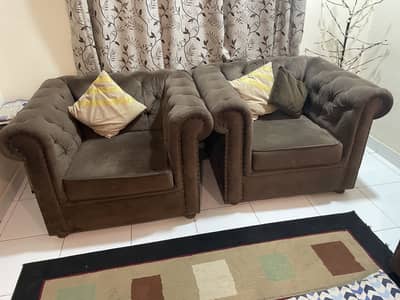 Brown sofa set