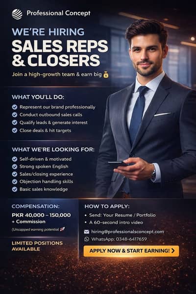 Sales Representatives & Closers