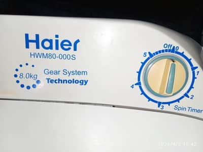Haier washing machine twin tub model number HWM-80-000AS