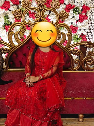 Red net fancy frock/ luxury royal red net dress/ Red party wear dress.