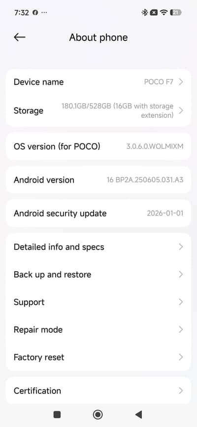Poco f7 512