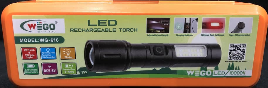 Metal body rechargeable torch light available at wholesale price