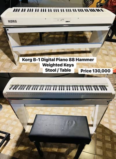 Korg B-1 Digital piano with stand/Stool/Sustain padel/Guitar/Keyboard
