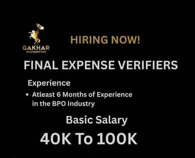 we are hiring verifiers for final expense