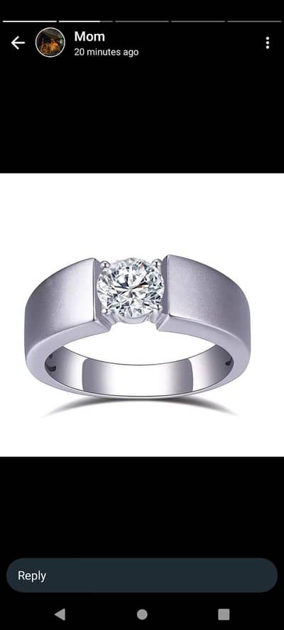 Silver diamond ring