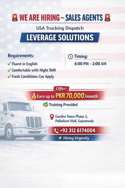 Urgently hiring sales agent