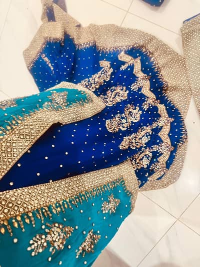 Stunning Designer Valima/Mehndi Ensemble with Long Tail