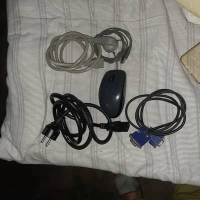 Original PC Power Cables And Mouse