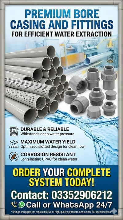 Bore Casing | Bore Pipes | Boring Upvc Pipes | Agriculture Pipes |