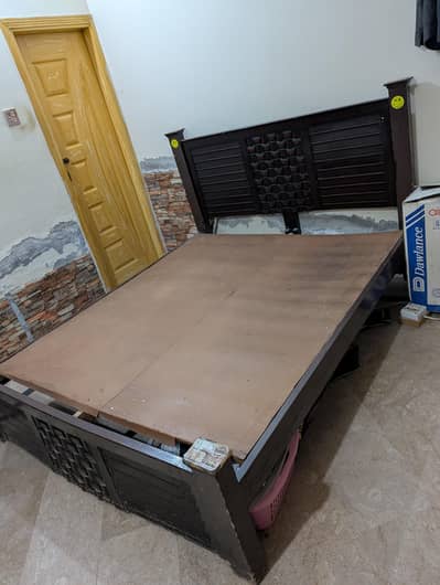 double bed heavy wooden with Foam