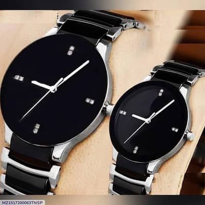 Stylish Unisex Couple Watches Set of 2 Silver Quartez