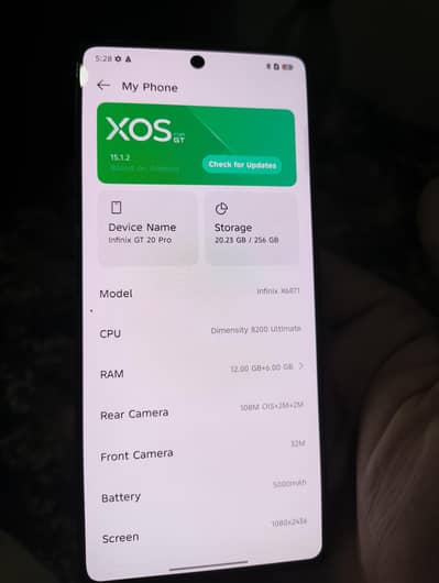 Realme GT 20 pro 12 256 online pta approved