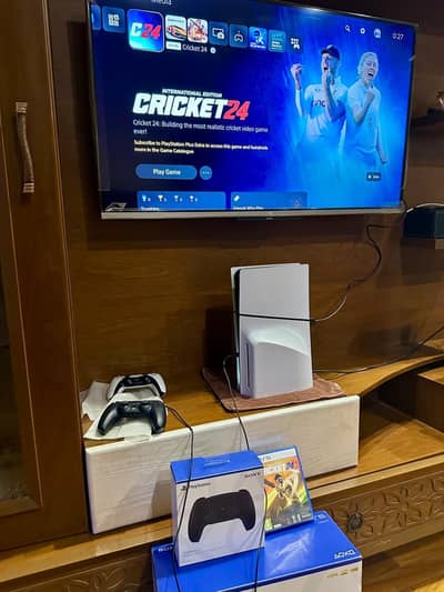 PS5 slim disc edition brand new with accessories,cricket24 and cont