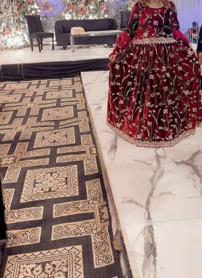 shocking pink colour lahng full cutwork Kam