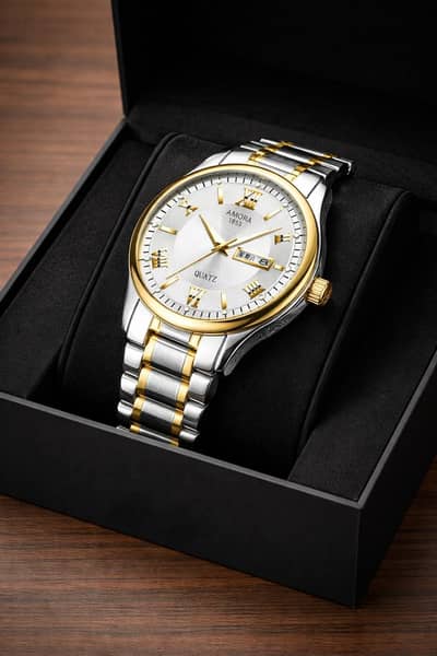 Luxury Silver, Black design watch