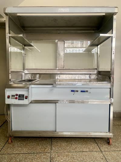 Stainless Steal- Counter With Attached Hot Plate & Fryer- 20 Gage