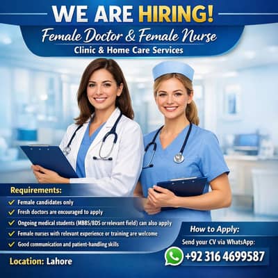 Female Doctor /  Female Nurse / Medical Job / Clinic Job