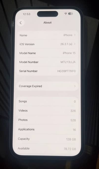 iphone 15 128GB JV Non-PTA | Excellent Condition | Best Price