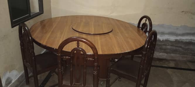 6 seater huge wooden dining table