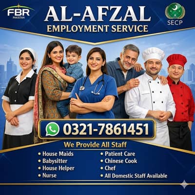 Maids / House Maids / cook / House chef / Baby Sitter maid available