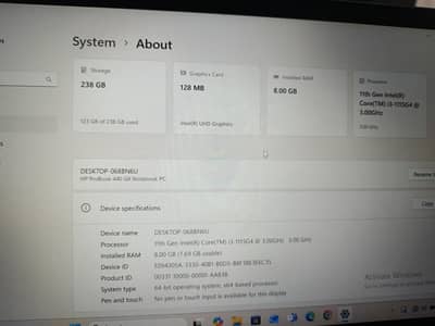 HP ProBook 440 G8  Core i3  11th Gen  | 8Gb Ram | 256 Gb SSD