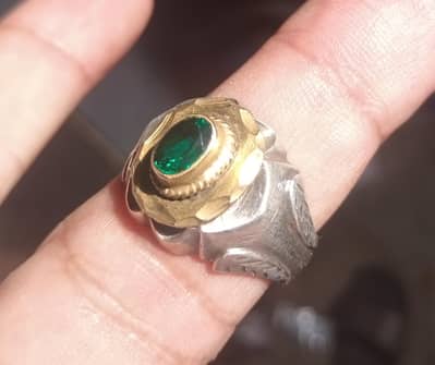 tourmaline green silver ring