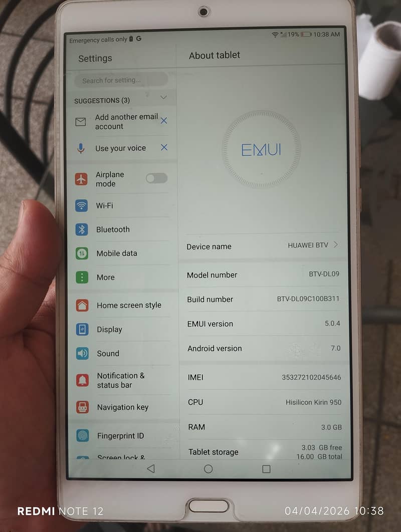 Huawei tablet dtab 3