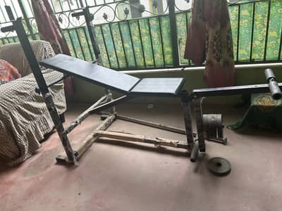 Bench press with steel rod