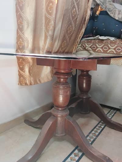 wooden glass dinning table