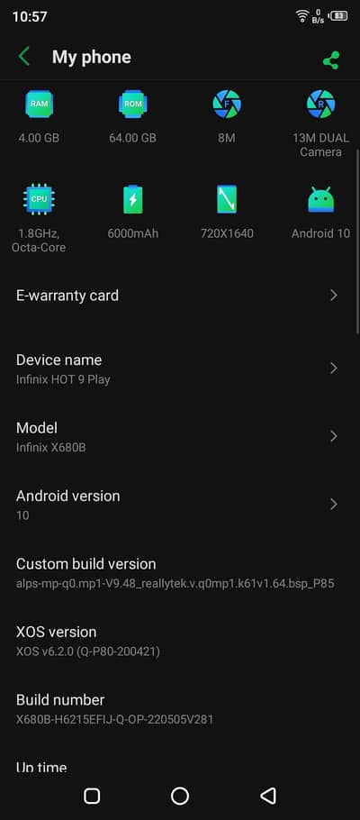 infinx hot 9 play 4/64 non pta urjent sale