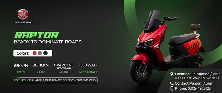 EV Vehicle  | Eectric Bike | RK Raptor Electric Scooter | 1500W Heavy