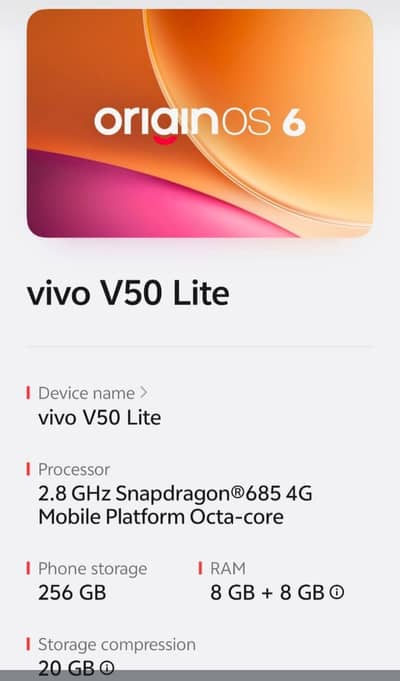 Vivo V50 lite