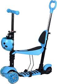 5-in-1 Kids Kick Scooter 3-wheel Walker With Removable Seat Adjustabl