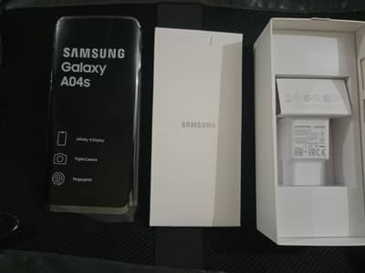 Samsung Galaxy A04s for sale with box, charger  and back cover