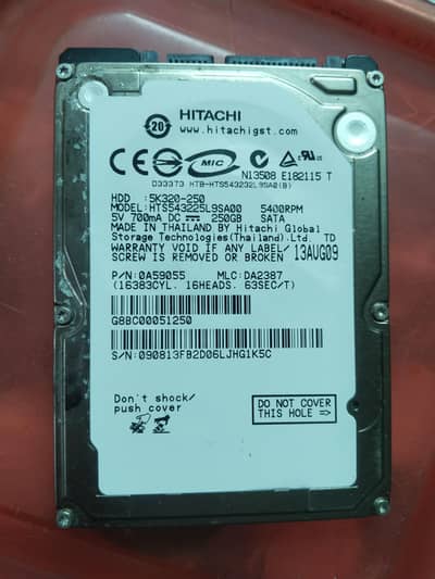 250 GB hard laptop