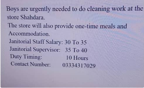 Job Janitorial Staff