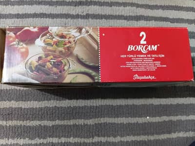 2 Piece Set Of Glass Owenware BORCAM  ( MADE IN TURKEY )4000