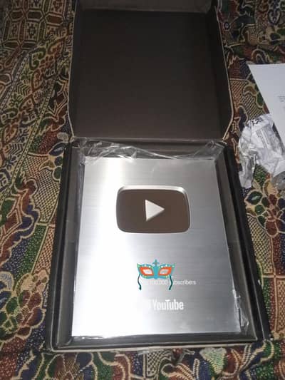 Youtube Silver Play Button _ 100k Subscriber reward _ Original _ 100k