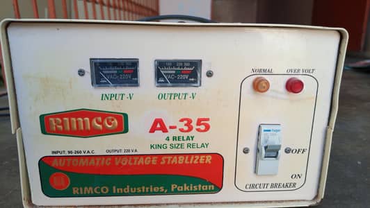 RIMCO A-35, 3500W Voltage Stabilizer(4 Relay KING SIZE) Good Condition