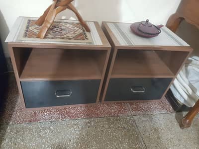 Double Bed with two side tables