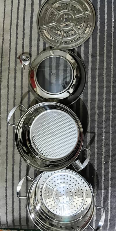 henorl Stainless Steel Steeamer Pot 28 cm Diameter And Two Layer