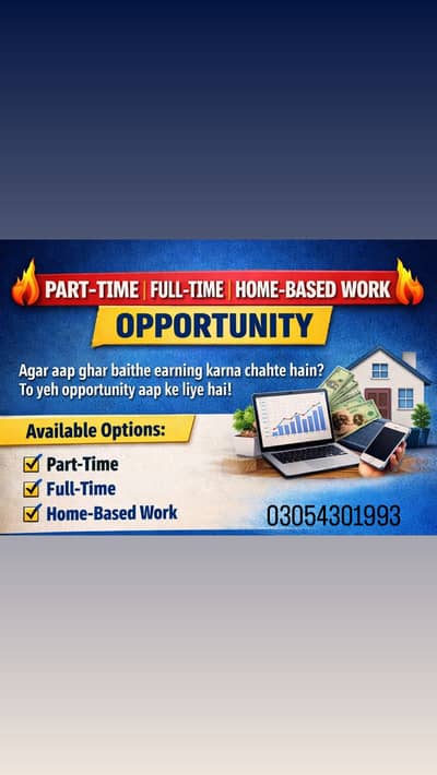 Office & Online Work Jobs Available – Male/Female (Lahore)