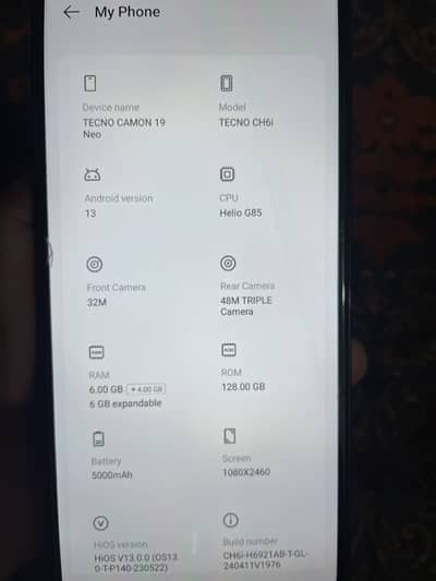 Tecno camon 19 neo