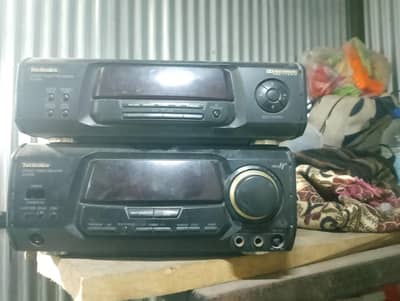 techincs japani woofer with amplifier and speaker