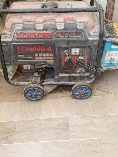 Used Loncin LC3500DA 2.5 KW Petrol & Gas Generator+ Batry Needs Repair